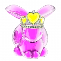 왕관을 쓴 분홍 토끼